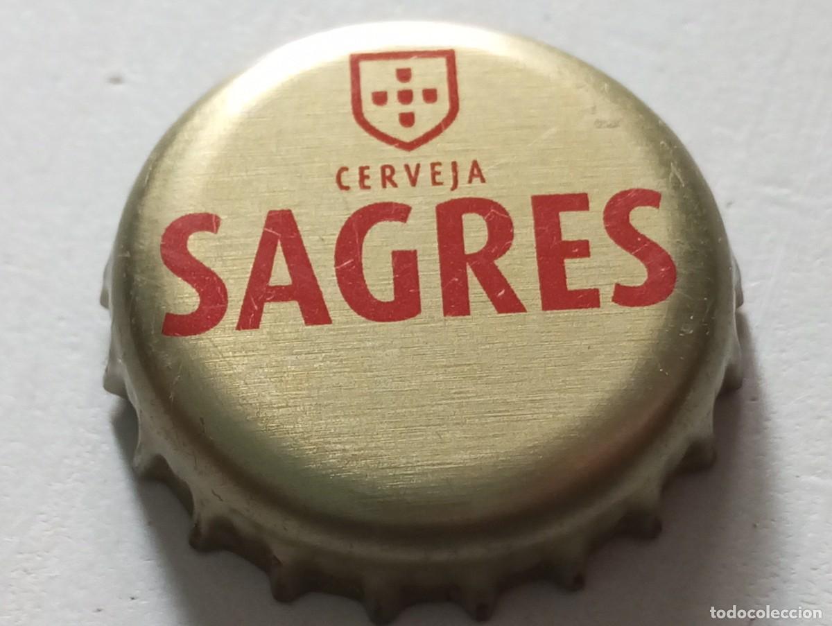 Coleccionismo de cervezas: Chapa tap&oacute;n corona de la cerveza portuguesa SAGRES CERVEJA