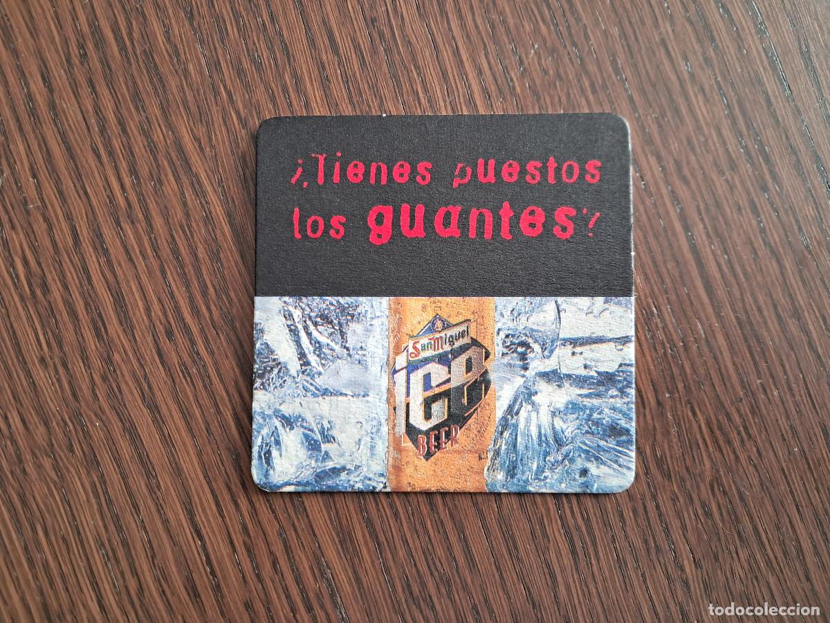 Coleccionismo de cervezas: posavasos de cerveza, San Miguel Ice, &iquest; tienes puestos los guantes ?