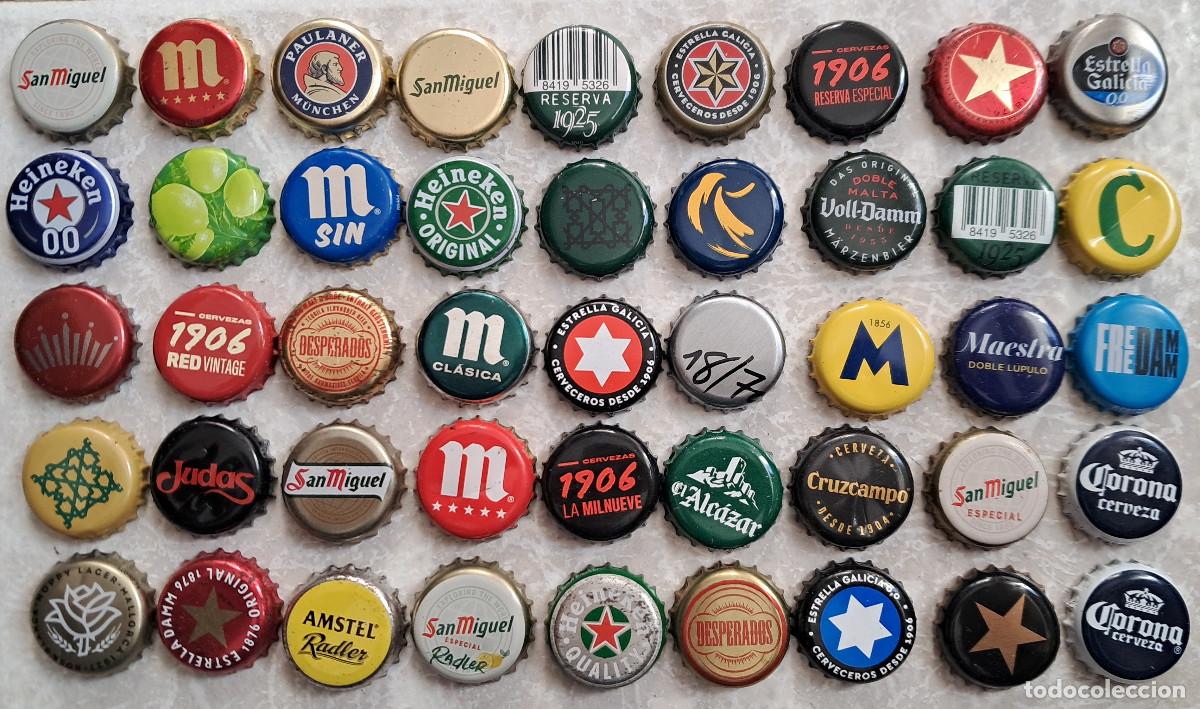 Coleccionismo de cervezas: lote de 45 chapas de cerveza. - Foto 1