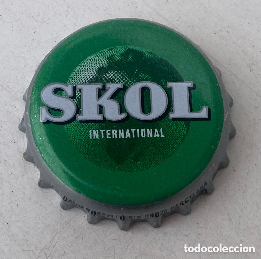 Coleccionismo de cervezas: BOTTLE CAP BEER BIER CHAPA CERVEZA SKOL. S.A. DAMM. BARCELONA. FAB. CHAPA:U.--LOTE N. 3854--CARMANJO