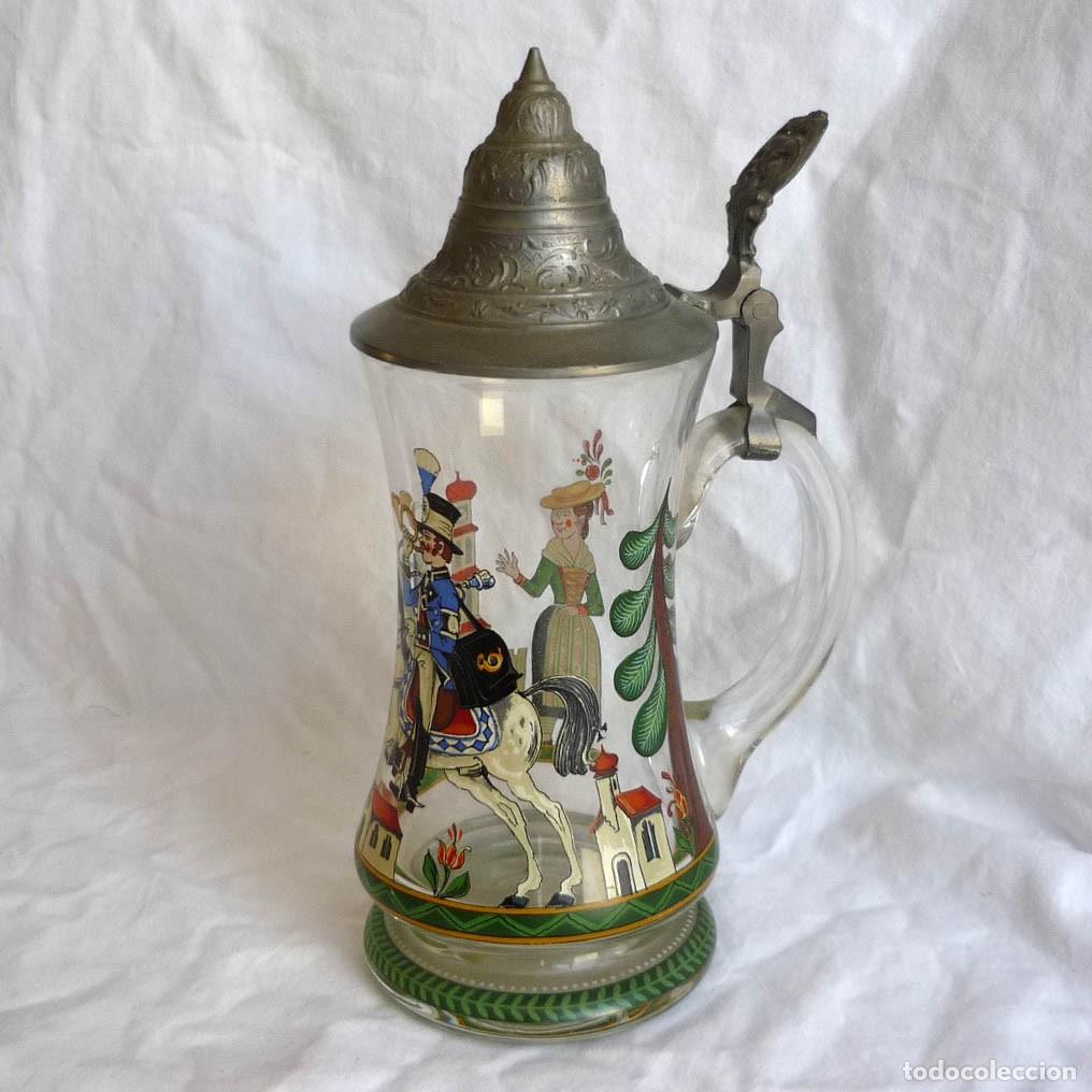 Collectable Beer: Jarra de cerveza en vidrio y metal