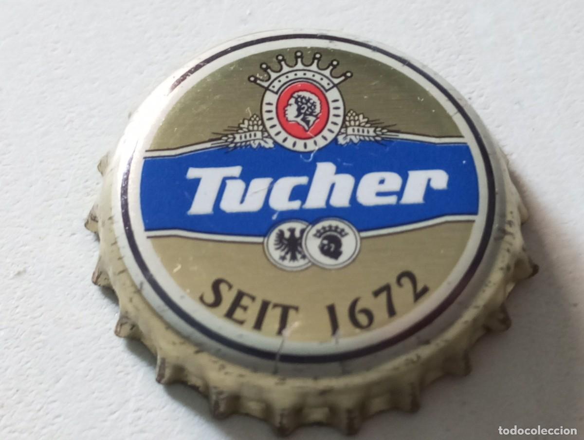 Colecionismo de cervejas: Chapa tap&oacute;n corona de la cerveza alemana TUCHER SEIT 1672