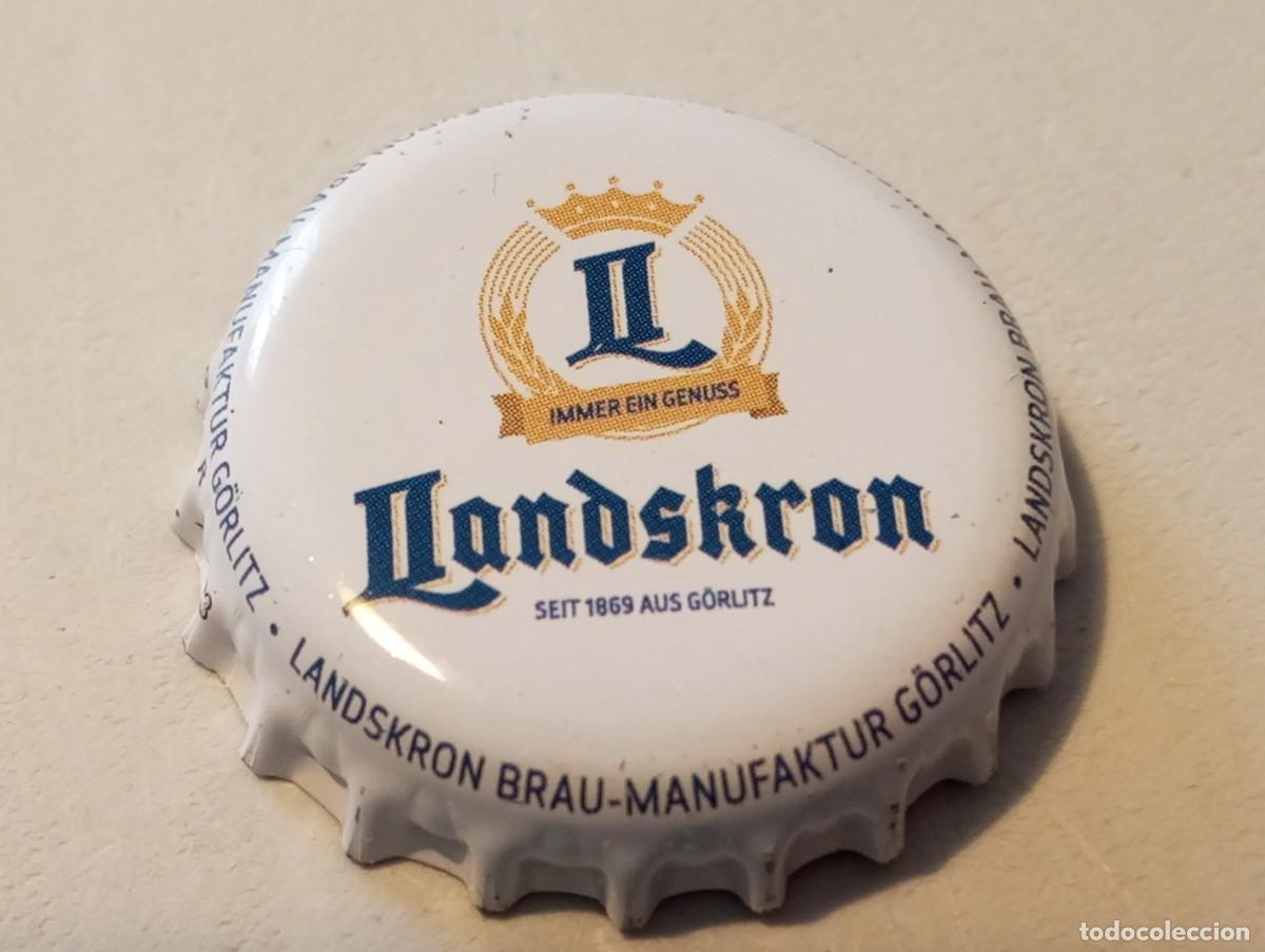 Collezionismo di birre: Chapa tap&oacute;n corona de la cerveza alemana LANDSKRON BRAU-MANUFAKTUR G&Ouml;RLITZ
