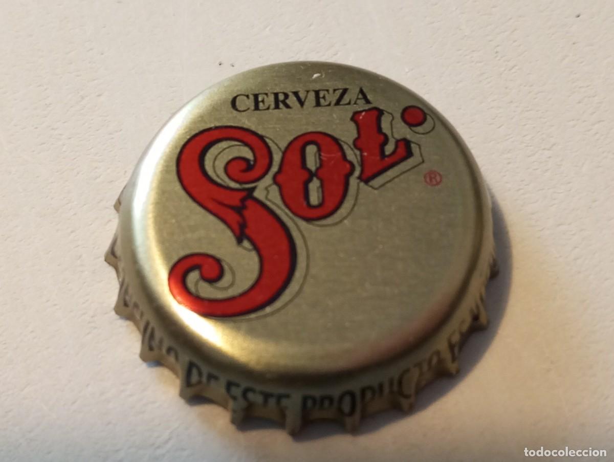 Coleccionismo de cervezas: Chapa tap&oacute;n corona de la cerveza mexicana SOL CERVEZA