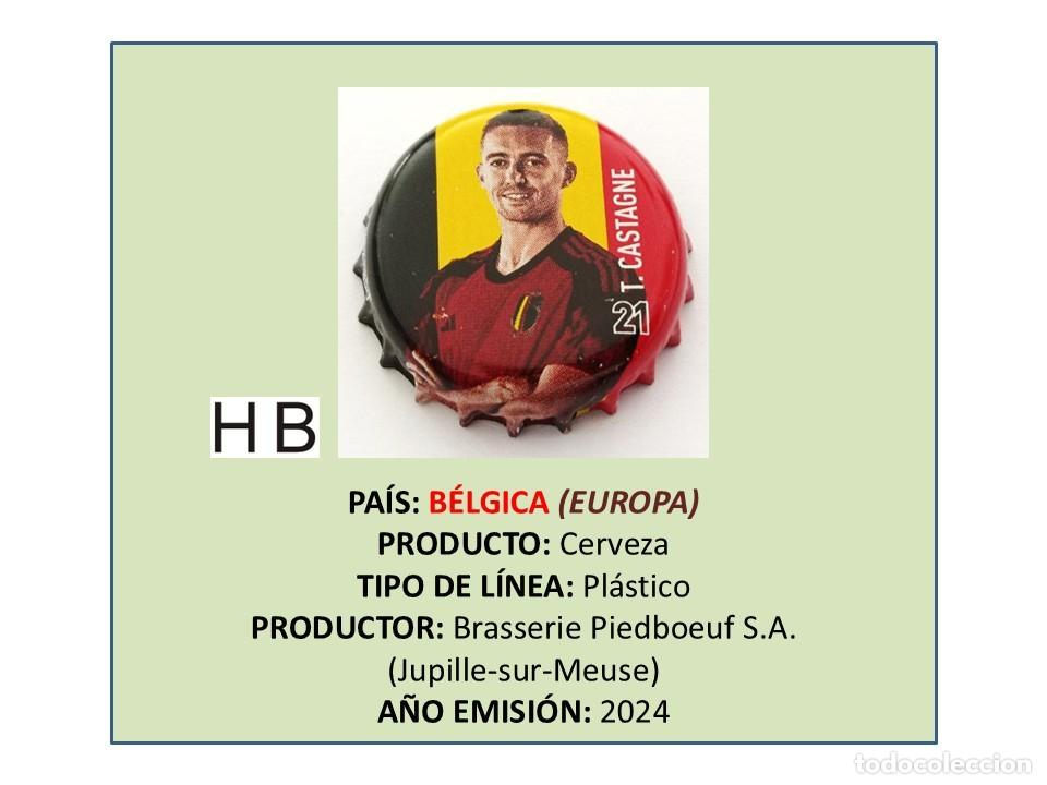 Coleccionismo de cervezas: TAPON CORONA CAPSULA CHAPA CERVEZA JUPILER EUROCOPA 2024 T. CASTAGNE (B&Eacute;LGICA)