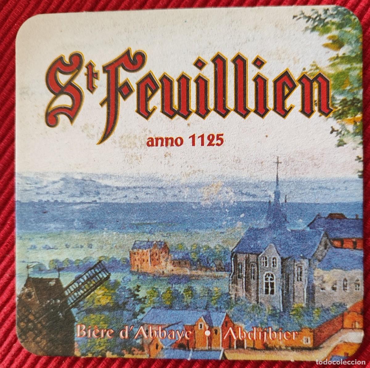 Coleccionismo de cervezas: posavasos cerveza Feuillien a&ntilde;o 1125 Abbaye Abdijbier