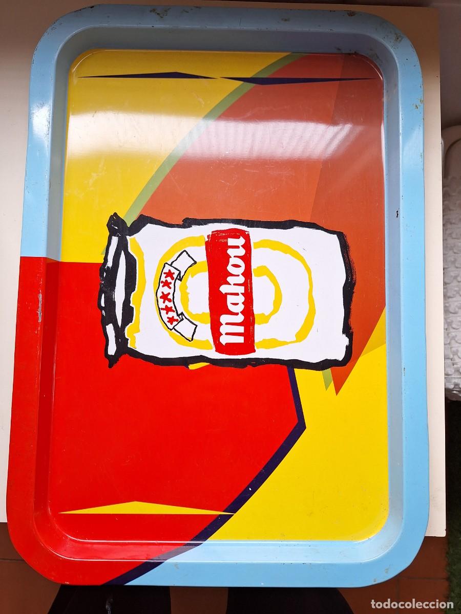 Coleccionismo de cervezas: Bandeja met&aacute;lica cerveza Mahou