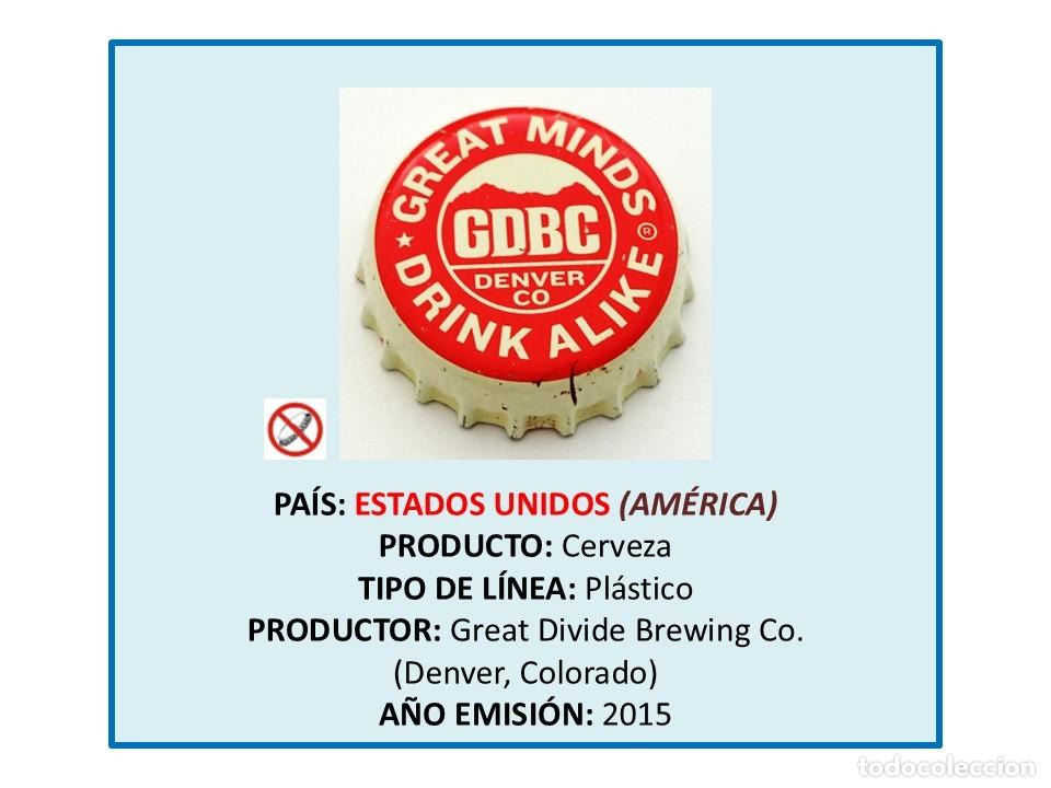 Coleccionismo de cervezas: TAPON CORONA CAPSULA CHAPA CERVEZA GDBC (ESTADOS UNIDOS)