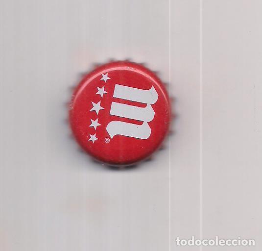 Coleccionismo de cervezas: 1 chapa 1 Mahou Fac. U color rojo nuevo modelo