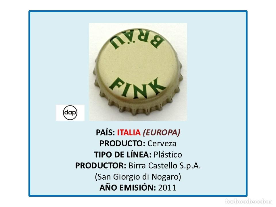 Coleccionismo de cervezas: TAPON CORONA CAPSULA CHAPA CERVEZA CASTELLO FINK BR&Auml;U (ITALIA)