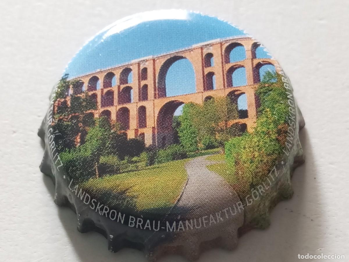 Collezionismo di birre: Chapa tap&oacute;n corona de la cerveza alemana LANDSKRON BRAU-MANUFAKTUR G&Ouml;RLITZ