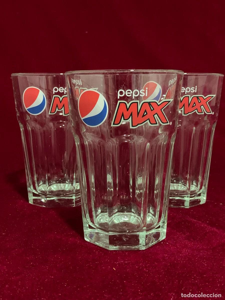 Coleccionismo de cervezas: COPAS; LOTE 3 VASOS PEPSI MAX A&Ntilde;OS 2000.