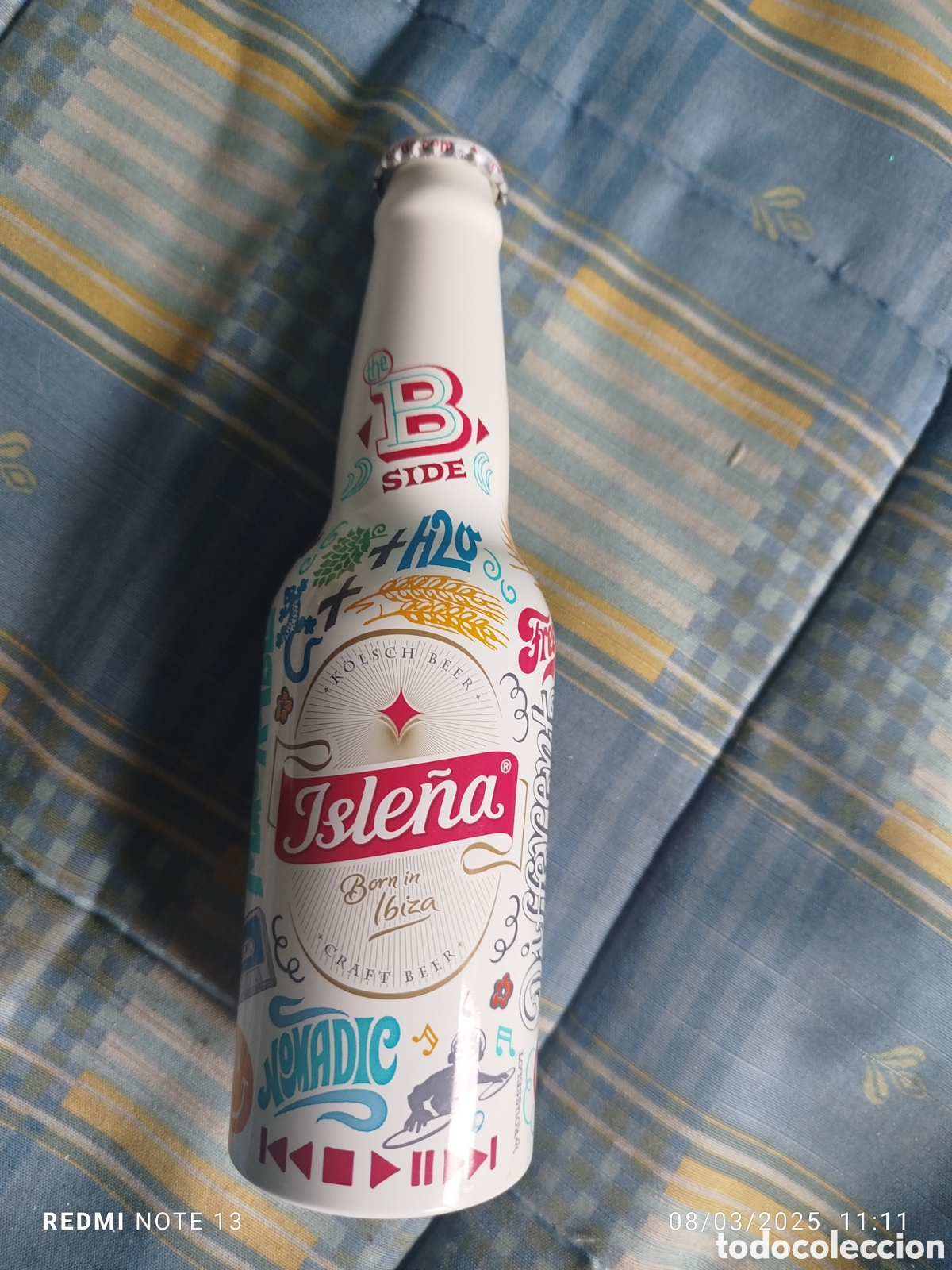 Coleccionismo de cervezas: Botella vac&iacute;a aluminio isle&ntilde;a - Foto 1