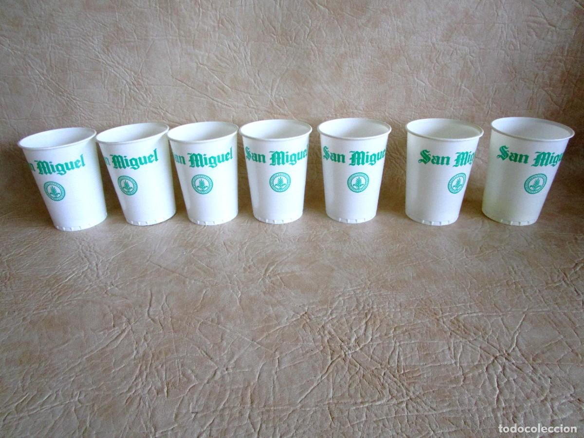 Coleccionismo de cervezas: lote vasos cerveza San Miguel a&ntilde;os 80 pvc