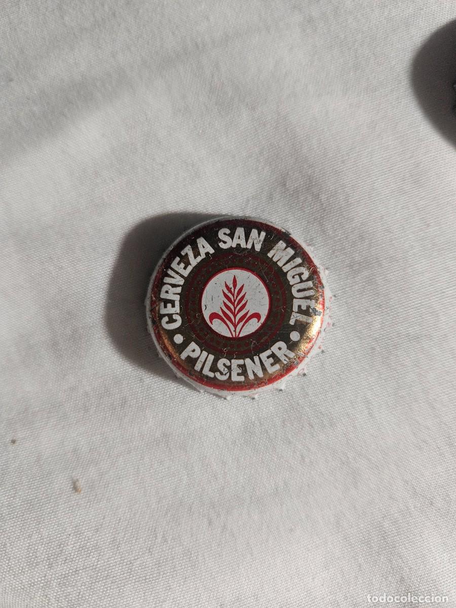 Coleccionismo de cervezas: Chapa cerveza SAN MIGUEL PILSENER - Finales de los 80 - buen estado