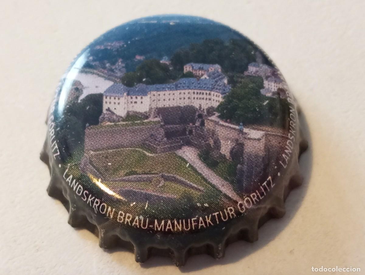 Collezionismo di birre: Chapa tap&oacute;n corona de la cerveza alemana LANDSKRON BRAU-MANUFAKTUR G&Ouml;RLITZ