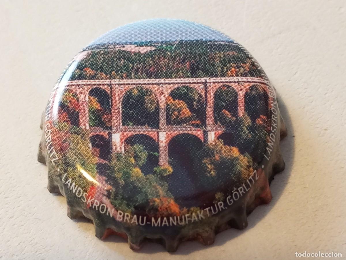 Collezionismo di birre: Chapa tap&oacute;n corona de la cerveza alemana LANDSKRON BRAU-MANUFAKTUR G&Ouml;RLITZ