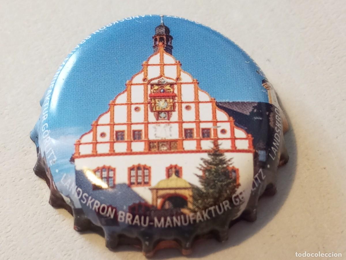 Collezionismo di birre: Chapa tap&oacute;n corona de la cerveza alemana LANDSKRON BRAU-MANUFAKTUR G&Ouml;RLITZ