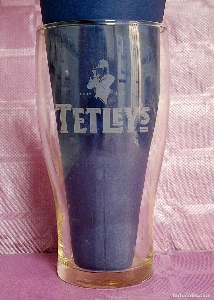 Coleccionismo de cervezas: Vaso Tetley's. 15,5 cm de alto
