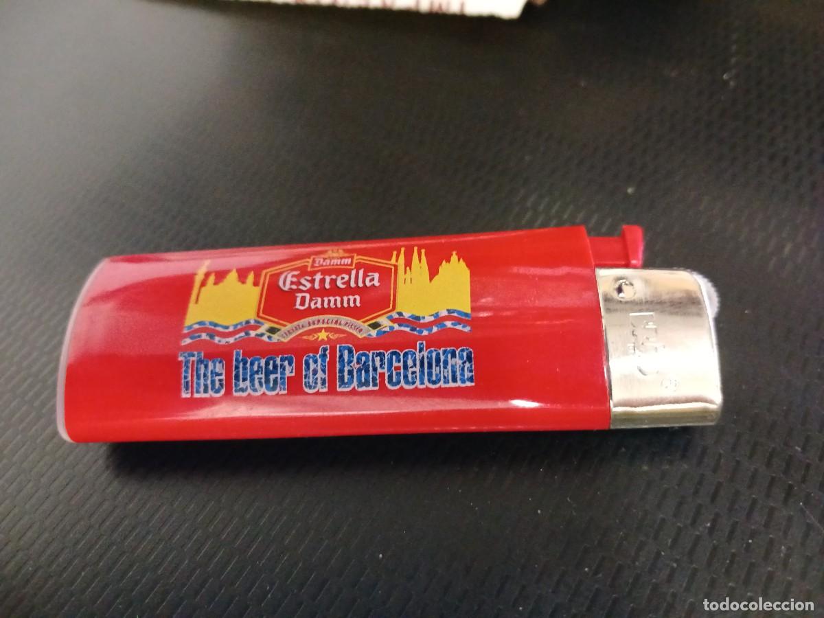 Coleccionismo de cervezas: MECHERO CON PUBLICIDAD DE ESTRELLA DAMM. THE BEER OF BARCELONA