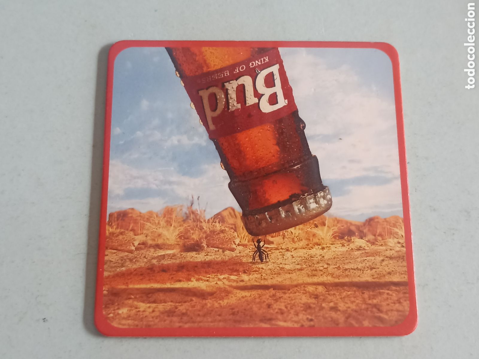 Colecionismo de cervejas: Posavasos Cerveza Budweiser hormiga - Cart&oacute;n r&iacute;gido - Pedido m&iacute;nimo 3 &euro;