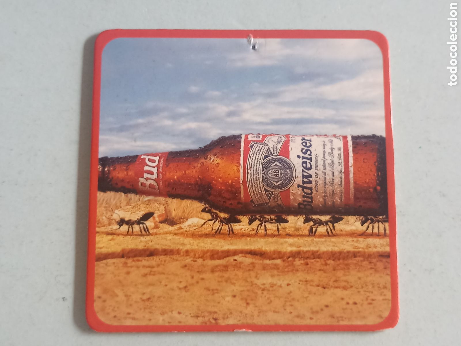 Colecionismo de cervejas: Posavasos Cerveza Budweiser hormigas - Cart&oacute;n r&iacute;gido - Pedido m&iacute;nimo 3 &euro;