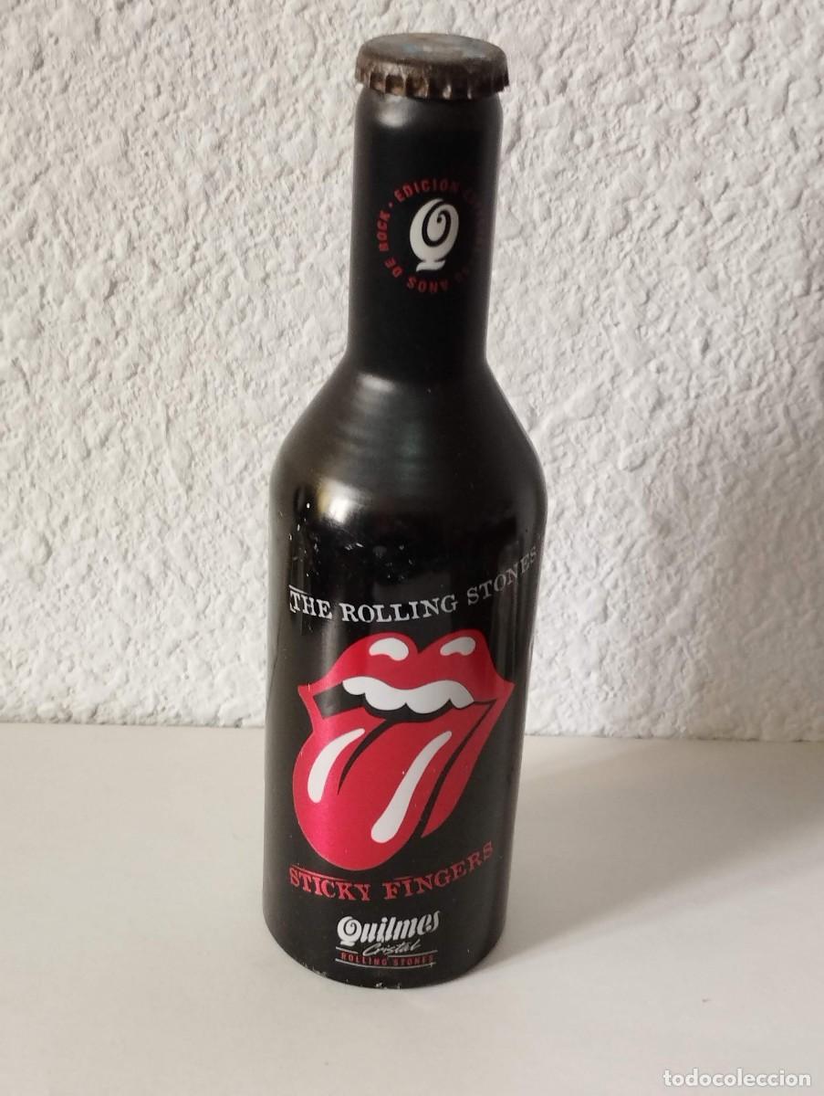 Coleccionismo de cervezas: BOTELLIN BOTELLA ALUMINIO CERVEZA QUILMES CRISTAL ROLLING STONES STICKY FINGERS- LLENA - SIN ABRIR