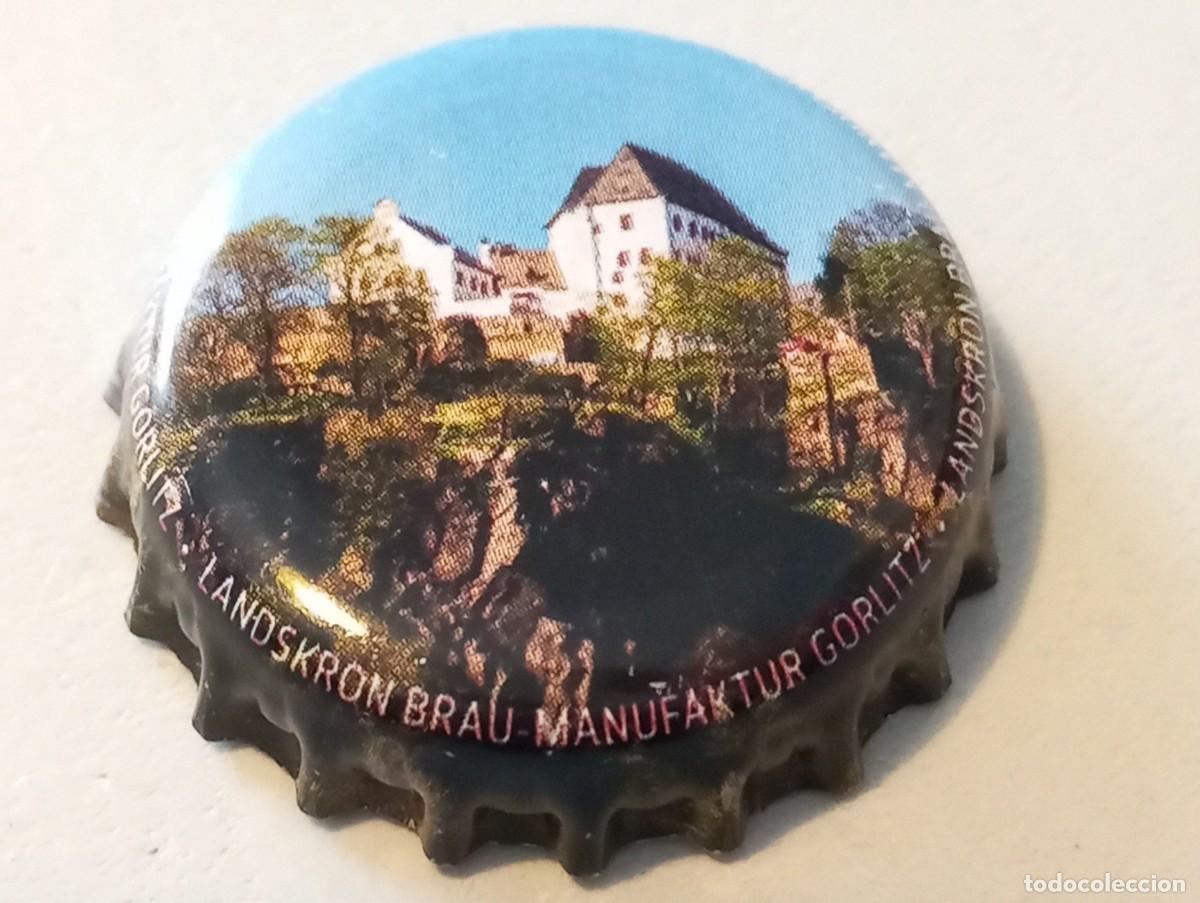 Collezionismo di birre: Chapa tap&oacute;n corona de la cerveza alemana LANDSKRON BRAU-MANUFAKTUR G&Ouml;RLITZ
