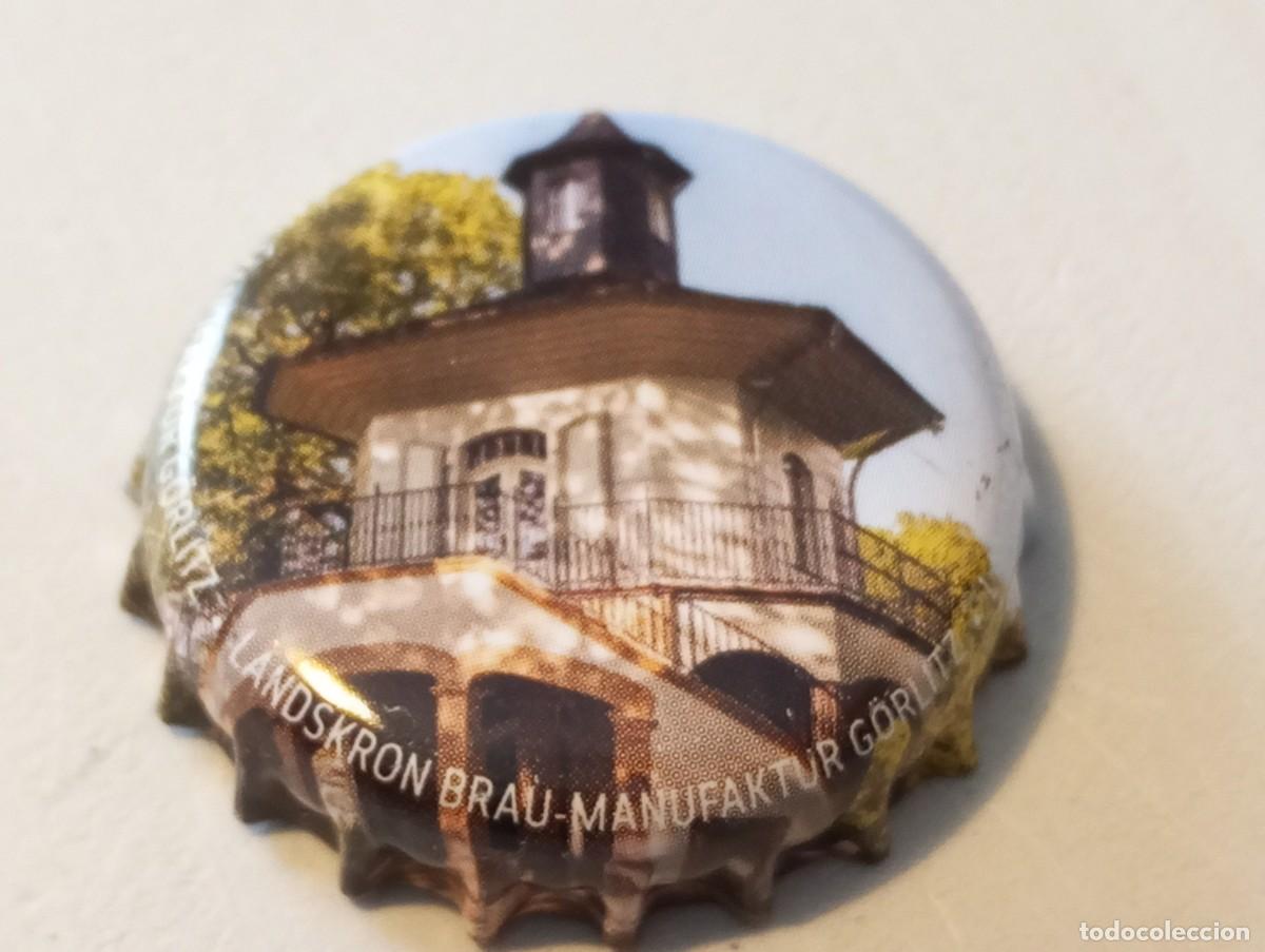 Collezionismo di birre: Chapa tap&oacute;n corona de la cerveza alemana LANDSKRON BRAU-MANUFAKTUR G&Ouml;RLITZ