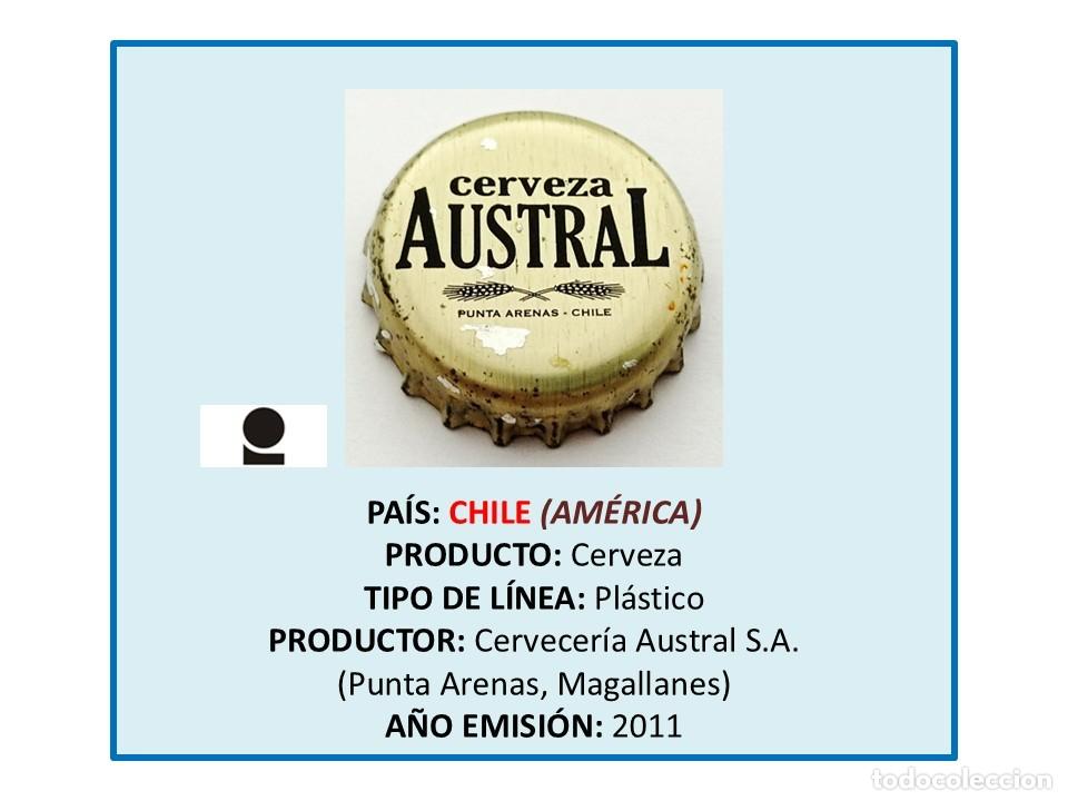 Coleccionismo de cervezas: TAPON CORONA CAPSULA CHAPA CERVEZA AUSTRAL (CHILE)