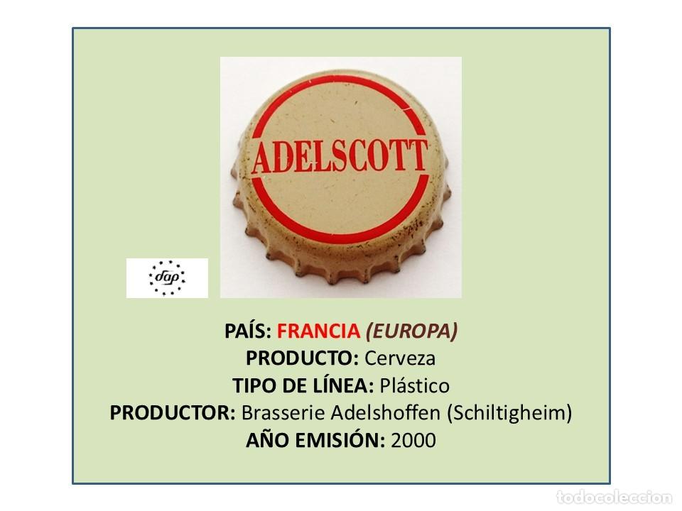 Coleccionismo de cervezas: TAPON CORONA CAPSULA CHAPA CERVEZA ADELSCOTT (FRANCIA)