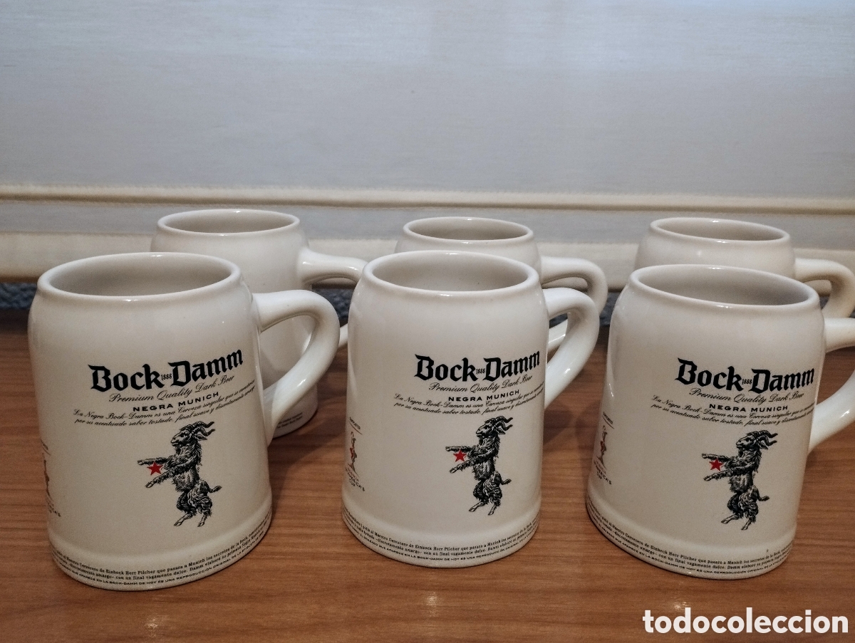 Coleccionismo de cervezas: SEIS JARRAS DE CERVEZA*BOCK DAMM * - Foto 1