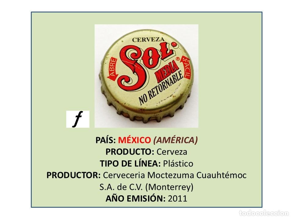 Coleccionismo de cervezas: TAPON CORONA CAPSULA CHAPA CERVEZA SOL MEDIA (M&Eacute;XICO)