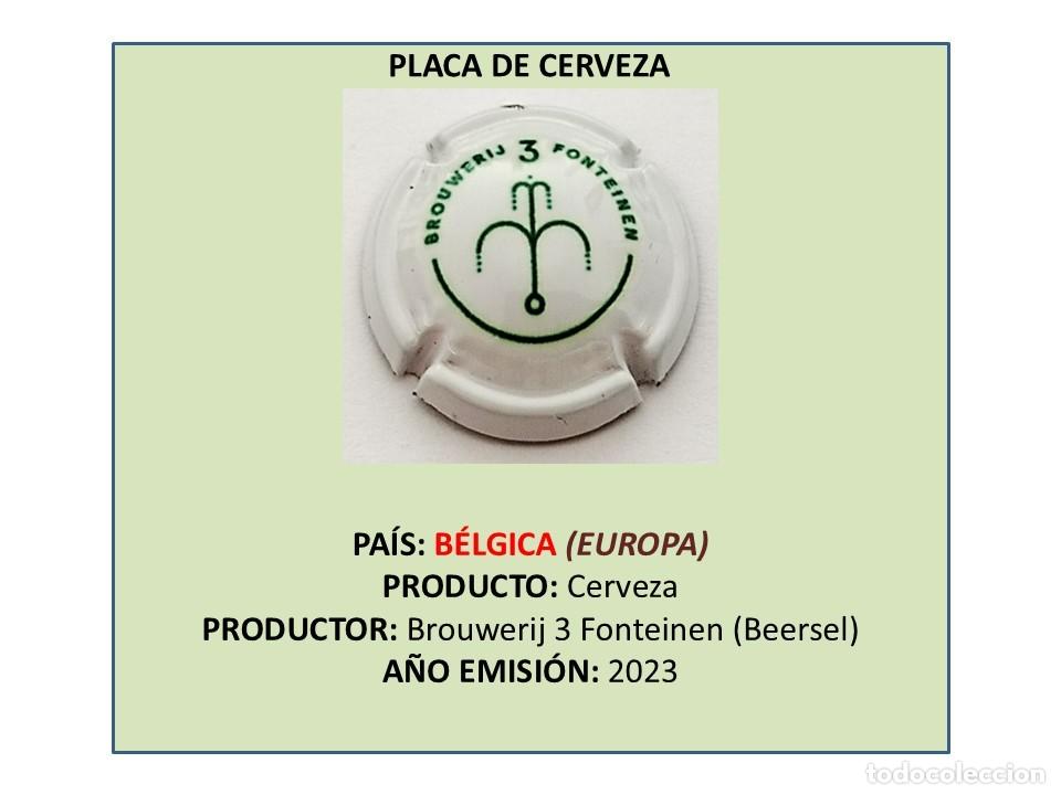 Coleccionismo de cervezas: TAPON CORONA CAPSULA CHAPA CERVEZA &rdquo;MUSELET&rdquo; 3 FONTEINEN (B&Eacute;LGICA)