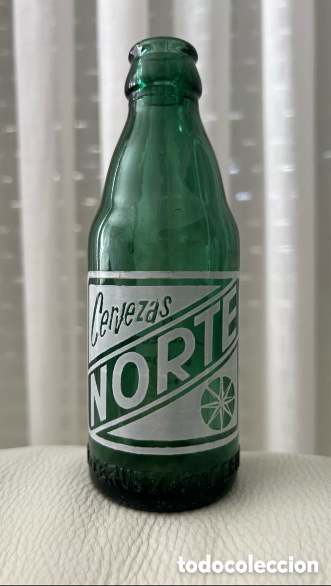 Coleccionismo de cervezas: ANTIGUA BOTELLA DE CERVEZA NORTE QUINTO CUELLO ABONBADO