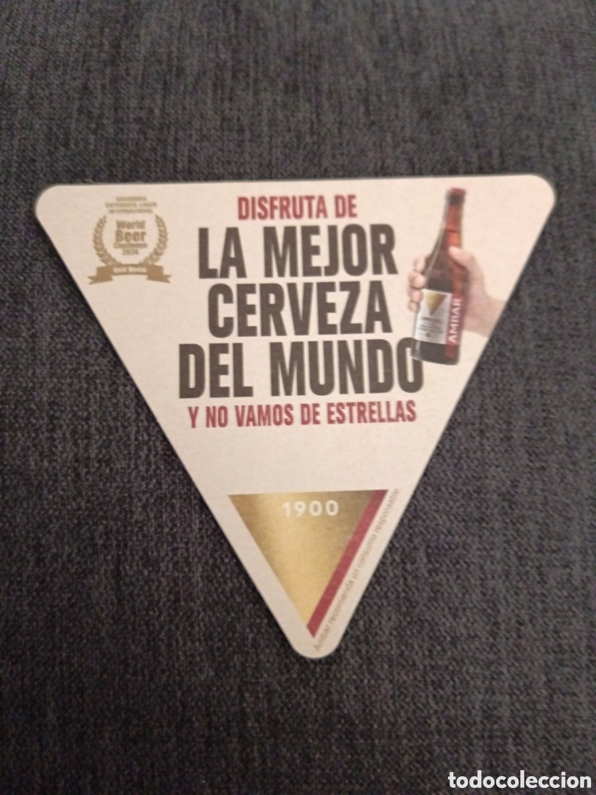 Coleccionismo de cervezas: Posavasos cerveza Espa&ntilde;a &aacute;mbar sin usar
