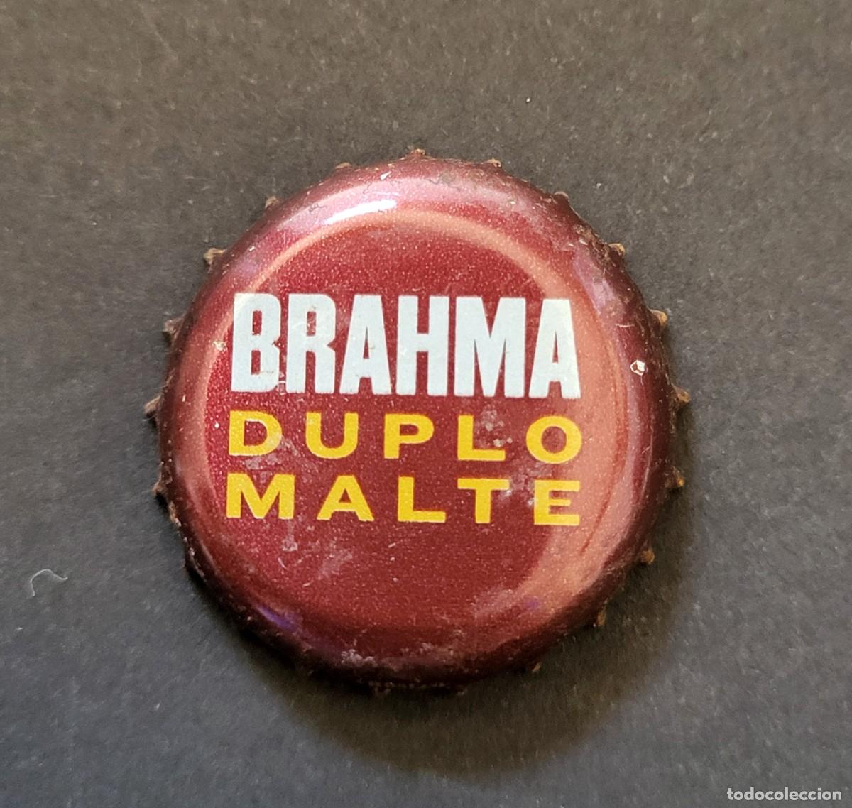 Coleccionismo de cervezas: TAP&Oacute;N CORONA. CHAPA MET&Aacute;LICA CERVEZA BRAHMA DUPLO MALTE. BRASIL