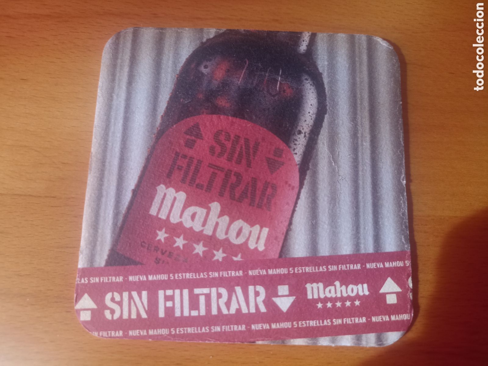 Coleccionismo de cervezas: Posavasos Cerveza Mahou Sin filtrar - Cart&oacute;n r&iacute;gido - Pedido m&iacute;nimo 3 &euro;