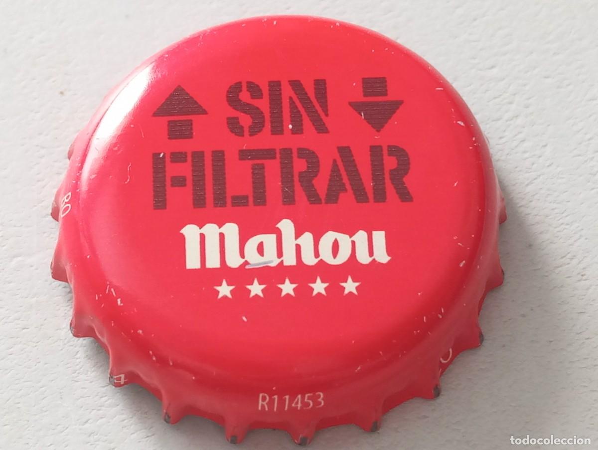 Coleccionismo de cervezas: Chapa tap&oacute;n corona de la cerveza espa&ntilde;ola MAHOU SIN FILTRAR