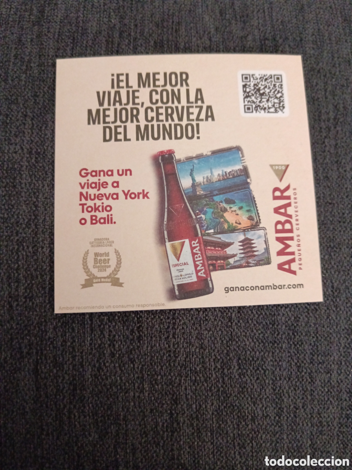Coleccionismo de cervezas: Posavasos cerveza Espa&ntilde;a &aacute;mbar sin usar