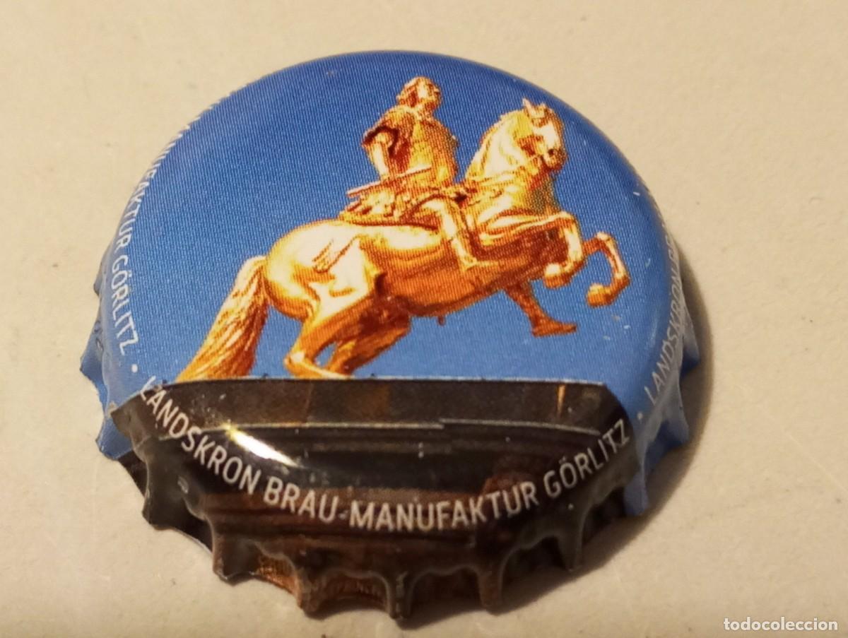 Collezionismo di birre: Chapa tap&oacute;n corona de la cerveza alemana LANDSKRON BRAU-MANUFAKTUR G&Ouml;RLITZ