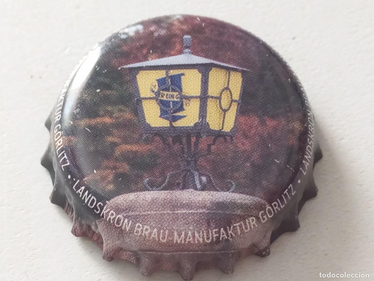 Collezionismo di birre: Chapa tap&oacute;n corona de la cerveza alemana LANDSKRON BRAU-MANUFAKTUR G&Ouml;RLITZ