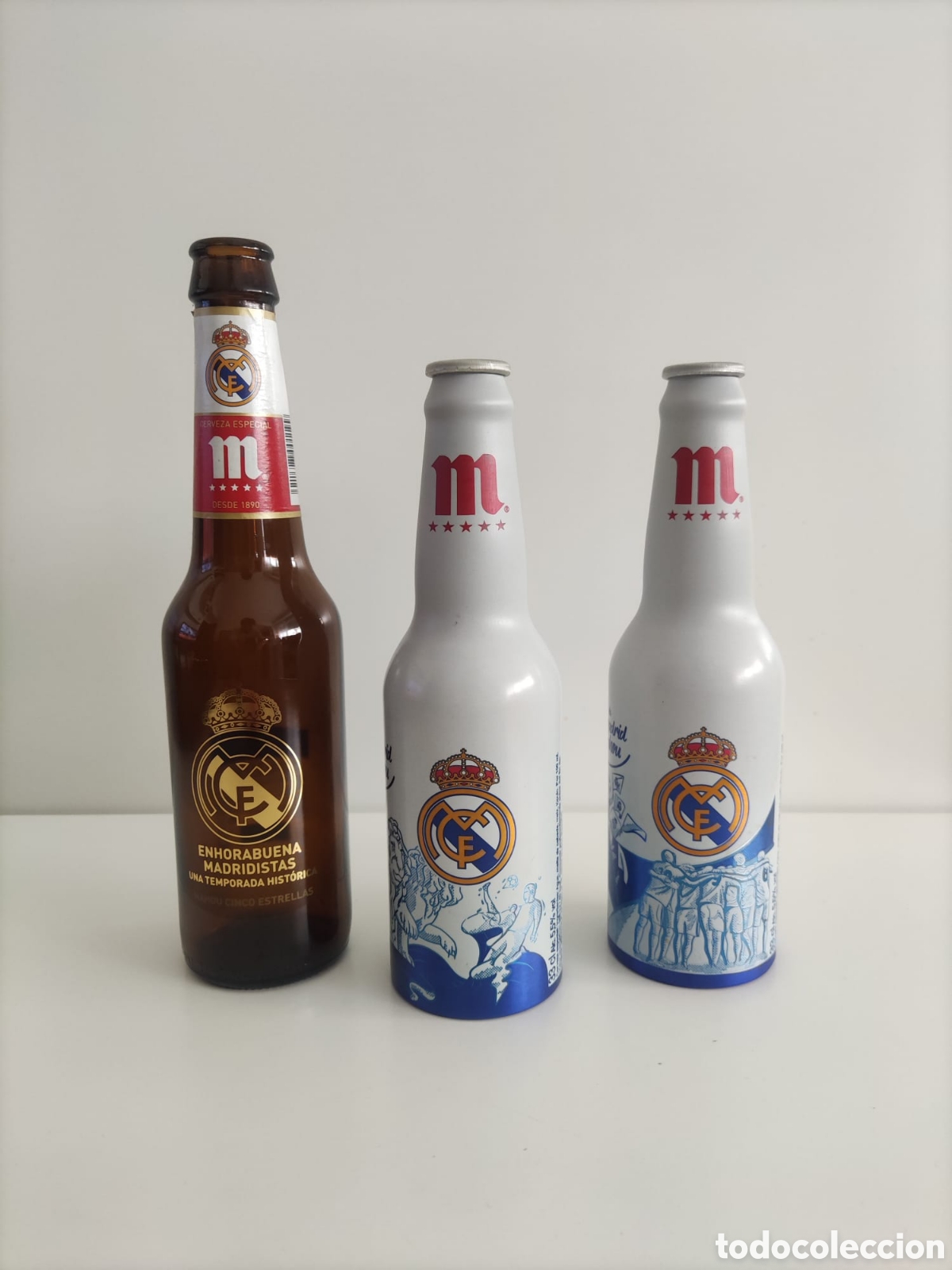 Coleccionismo de cervezas: Botellas colecci&oacute;n Real Madrid - Foto 1