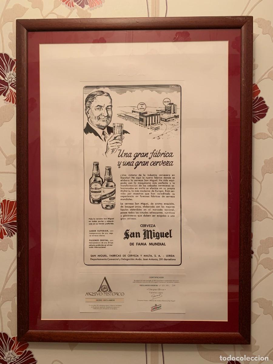 Coleccionismo de cervezas: CUADROS; RECLAMO PUBLICITARIO A&Ntilde;OS 50 CERVEZAS SAN MIGUEL - F&Aacute;BRICA CERVEZA-.