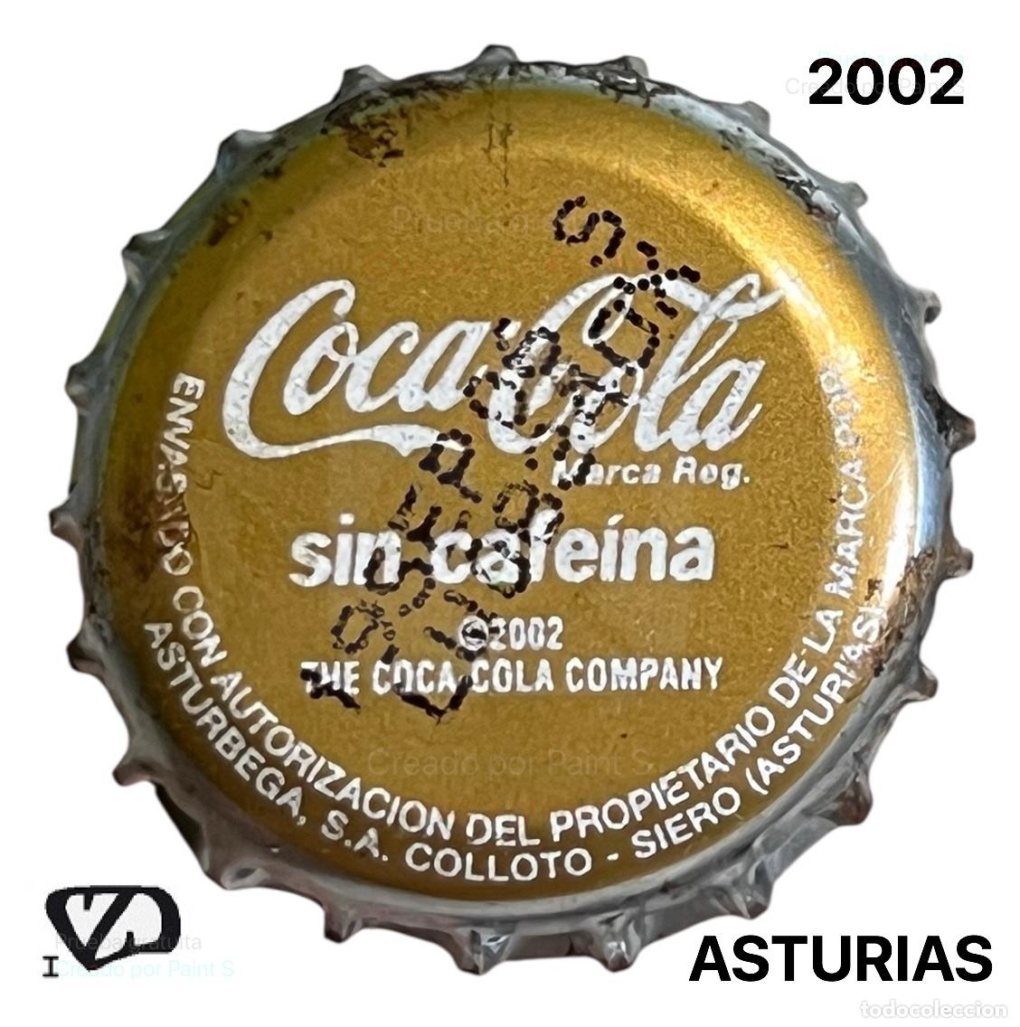 Coleccionismo de cervezas: TAPON CORONA CHAPA BOTTLE CAP KRONKORKEN TAPPI CAPSULE COCA COLA SIN CAFEINA 2002 - ASTURIAS