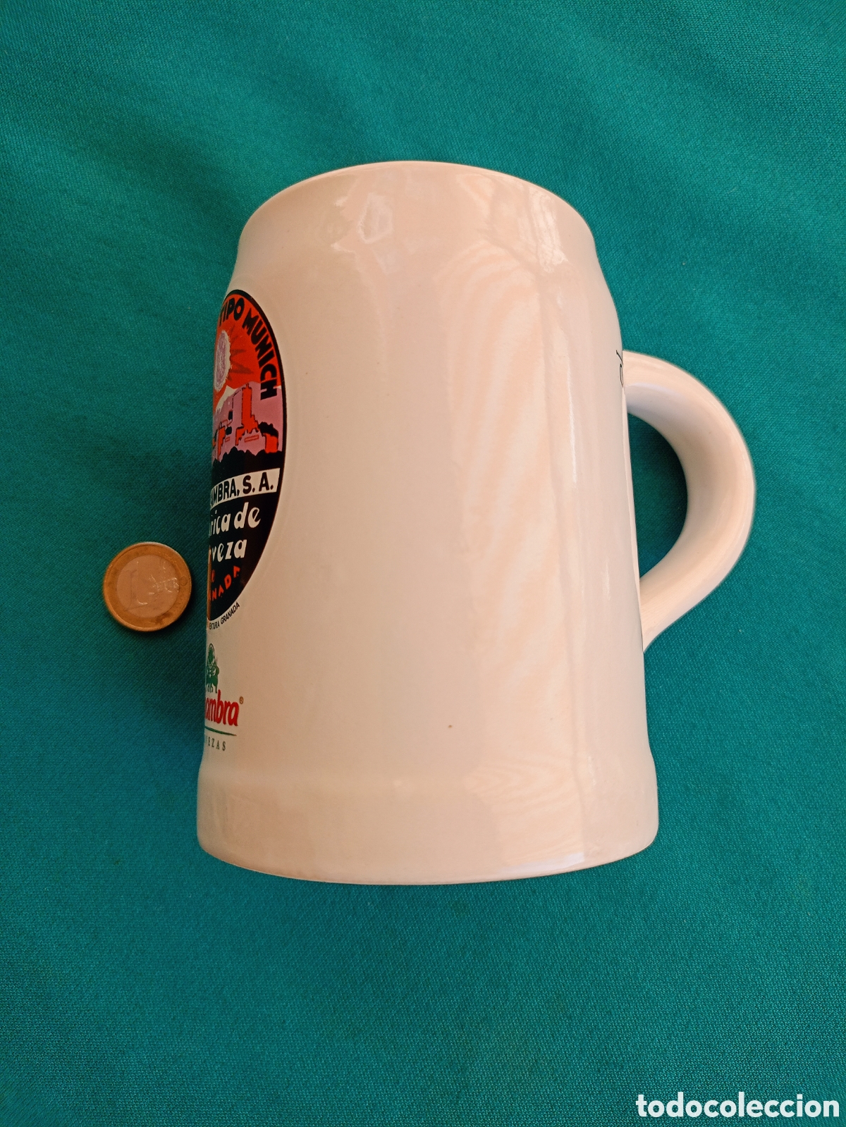 Coleccionismo de cervezas: JARRA CER&Aacute;MICA CERVEZA ALHAMBRA.