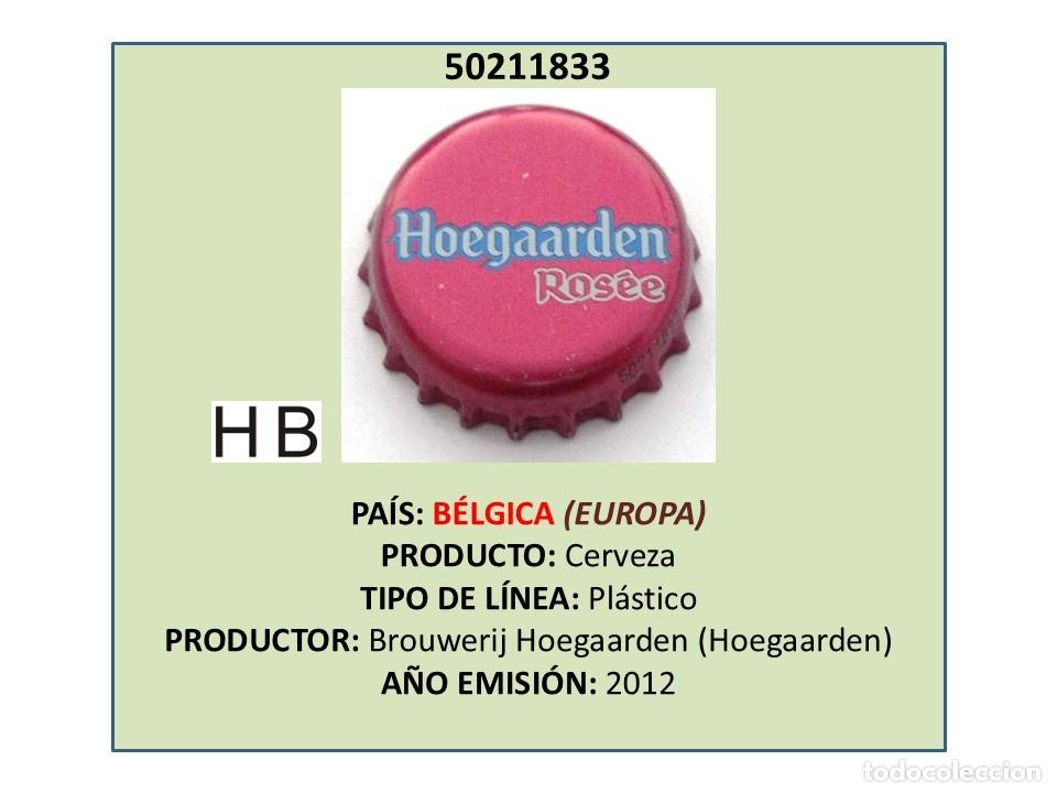 Coleccionismo de cervezas: TAPON CORONA CAPSULA CHAPA CERVEZA HOEGAARDEN ROS&Eacute;E (B&Eacute;LGICA)