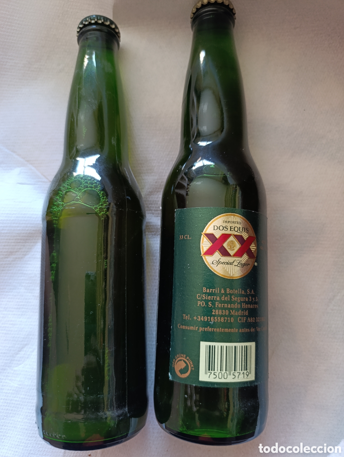 Coleccionismo de cervezas: Dos modelos botellas de cerveza Dos Equis - M&eacute;xico - Foto 2