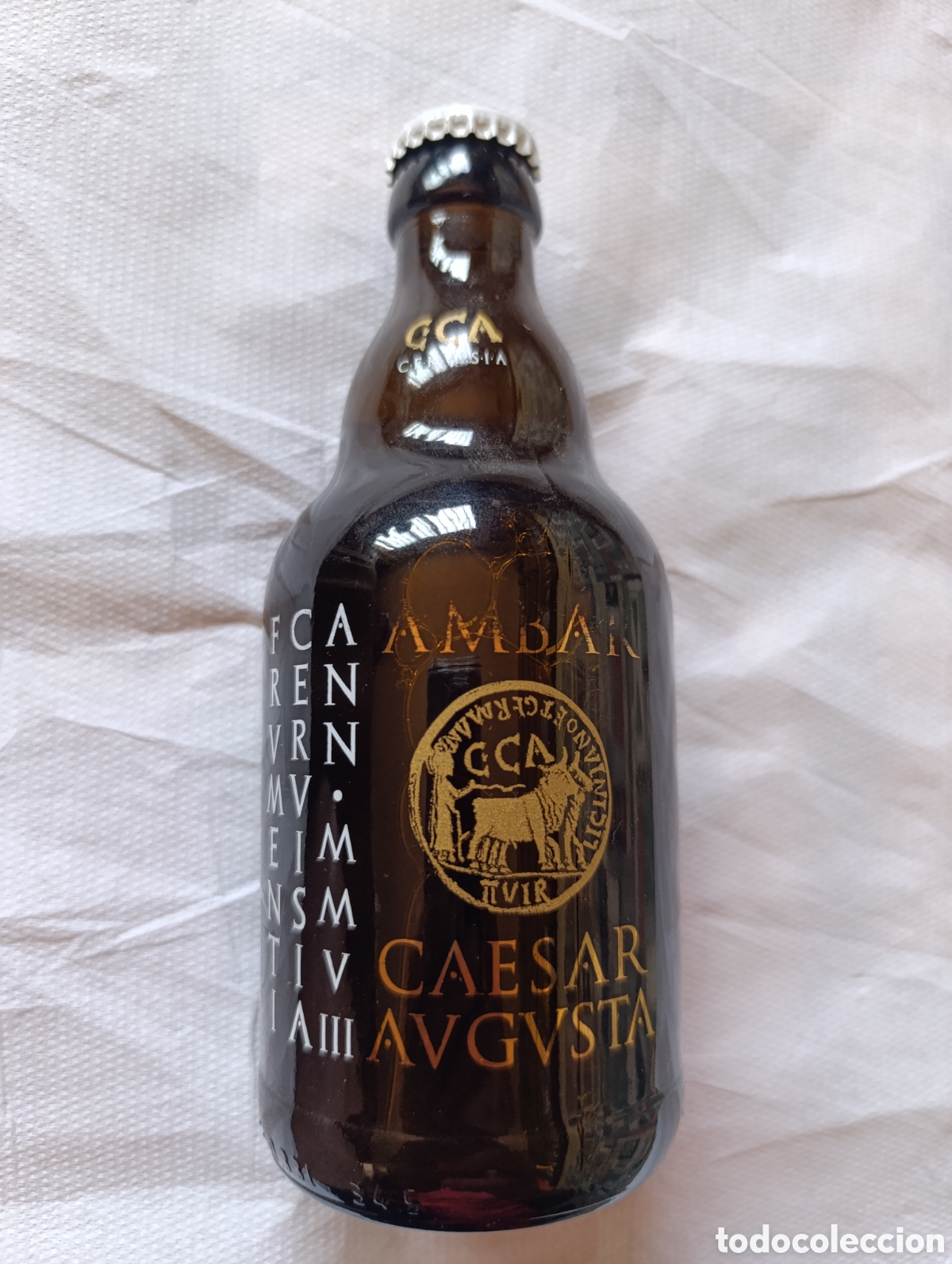 Coleccionismo de cervezas: Botella cerveza &Aacute;mbar Caesaraugusta - Espa&ntilde;a - Foto 1
