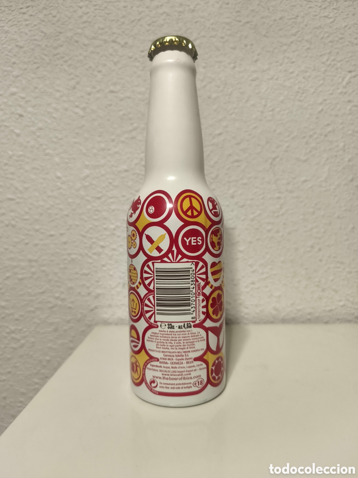 Coleccionismo de cervezas: Botella cerveza Isle&ntilde;a aluminio - Foto 2
